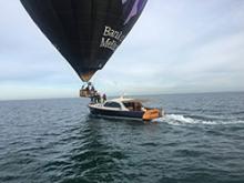 Image of ditched balloon and rescue vessel, Port Philip Bay, Victoria