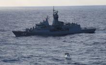 HMAS Parramatta out in the ocean