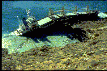 Image of bulk carrier Korean Star grounded in the vicinity of Cape Cuvier