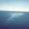 Image of an oil slick on the ocean, taken from the air