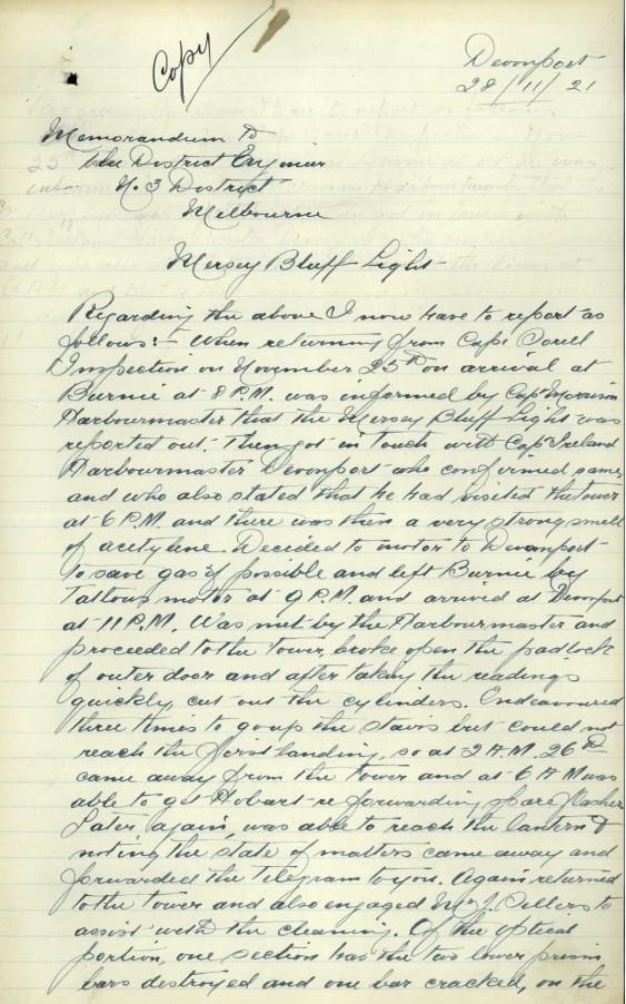 Appendix 5. Mersey Bluff Lighthouse &amp; Transcription