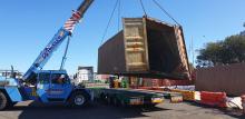 Container being lifted