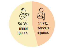 Figure 15. Proportion of injuries by severity of injury