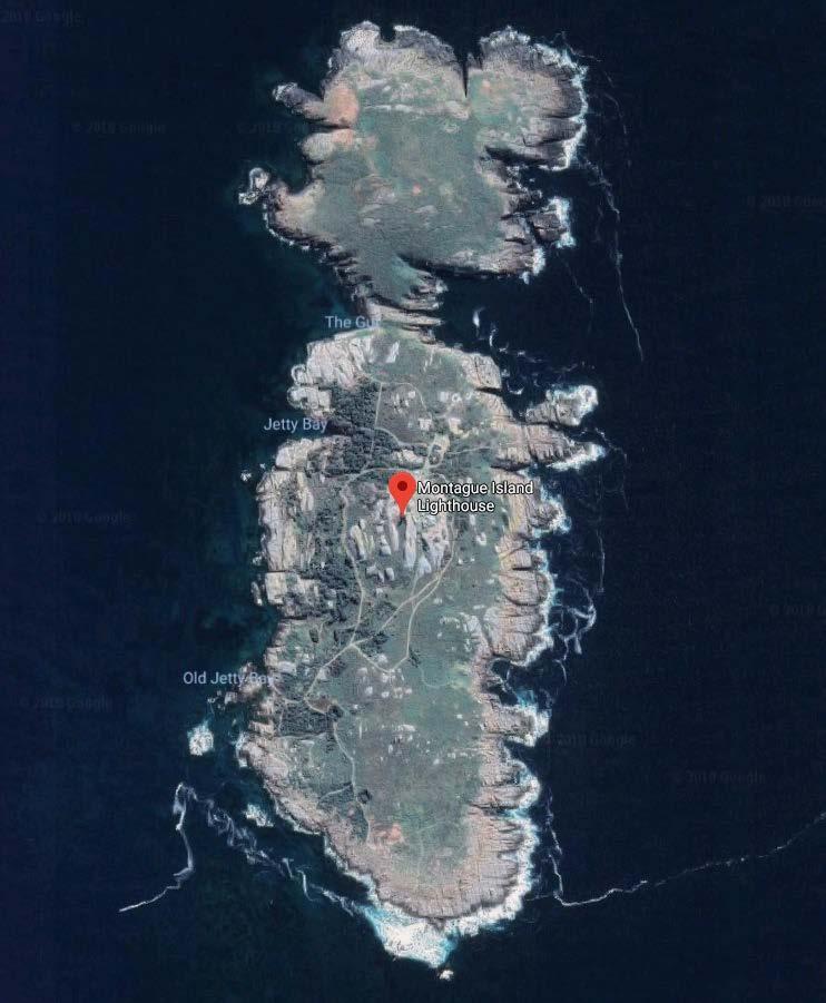 Figure 3. Location of lighthouse on Montague Island (Google Maps)