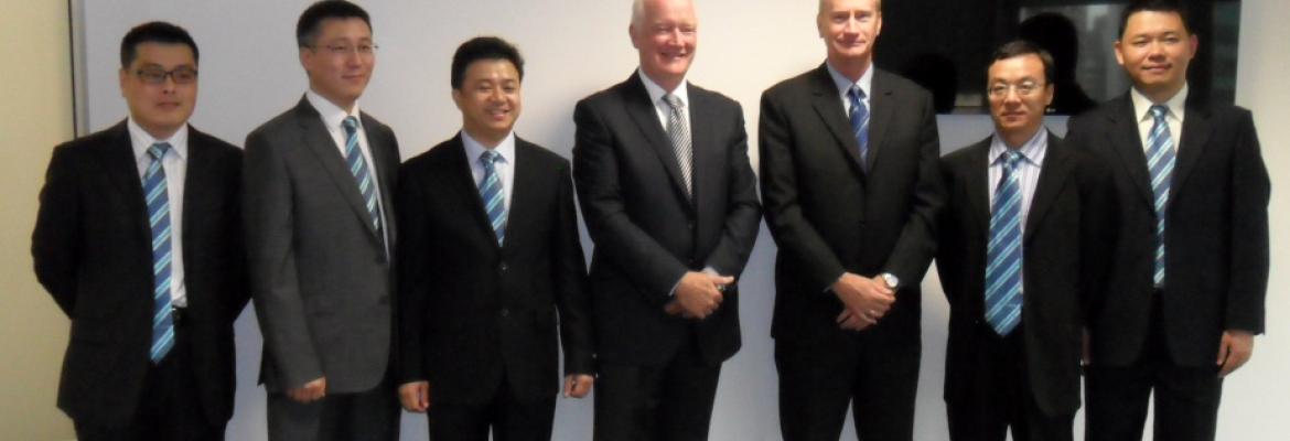 Graham Peachey and Brad Groves welcome the delegates from China MSA to Australia