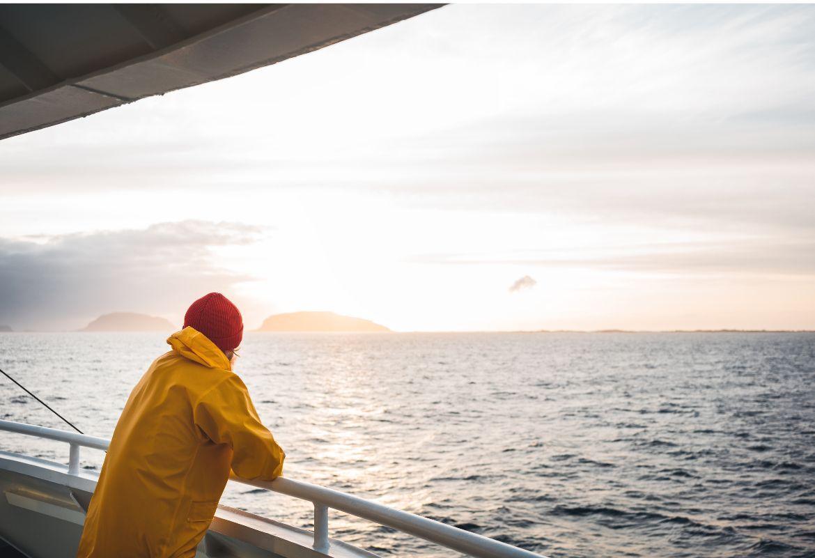 Person looking out at ocean