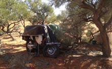 Image of the temporary camp and broken down motorcycles