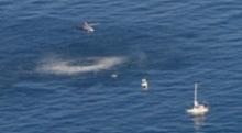 Image of survivors being winched into the Latrobe Valley rescue helicopter