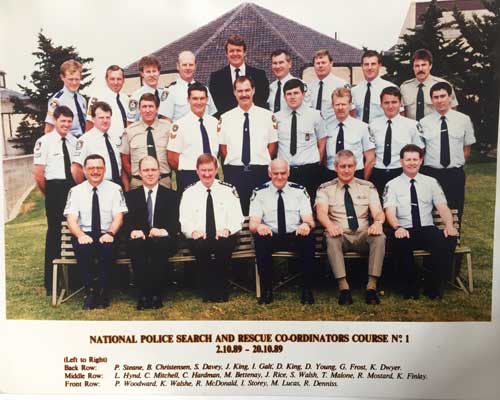 First national Police Search and Rescue Coordindators course cohort 1989