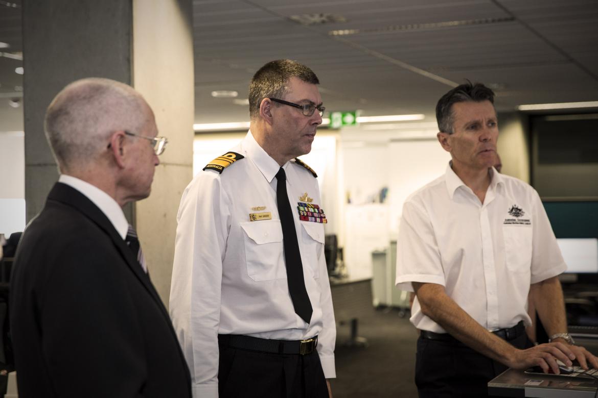 John Young, Vice Admiral Griggs and Andrew Burde