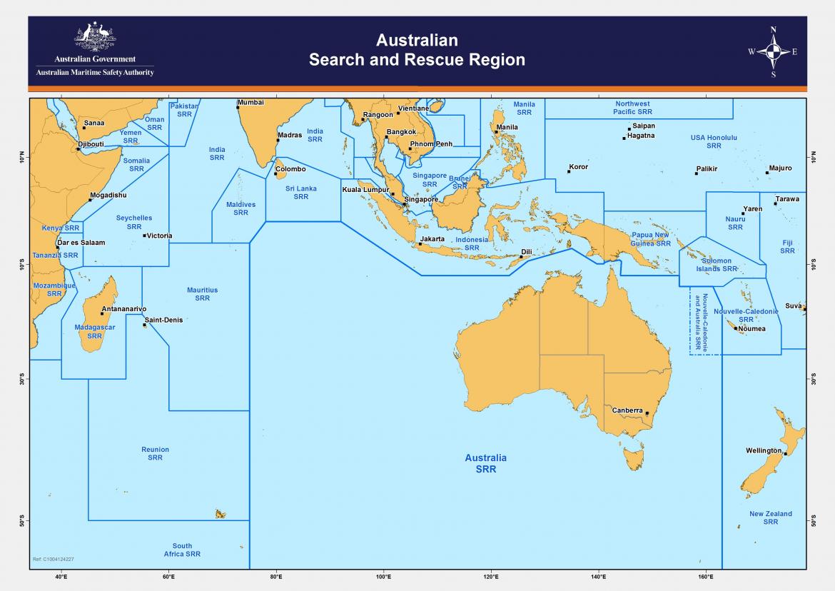 Map of Australia's SAR region