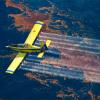 Yellow aeroplane flying over an oil slick spraying dispersant","title":"Yellow aeroplane flying over an oil slick spraying dispersant