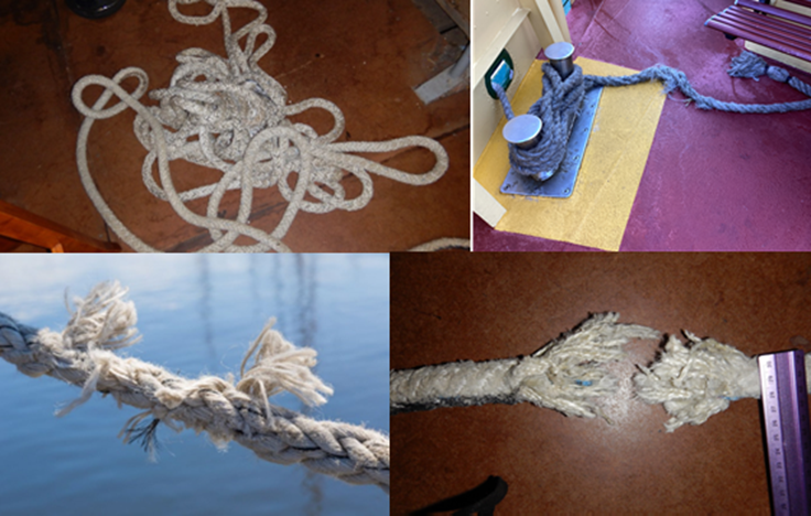 Example of Mooring lines in poor condition