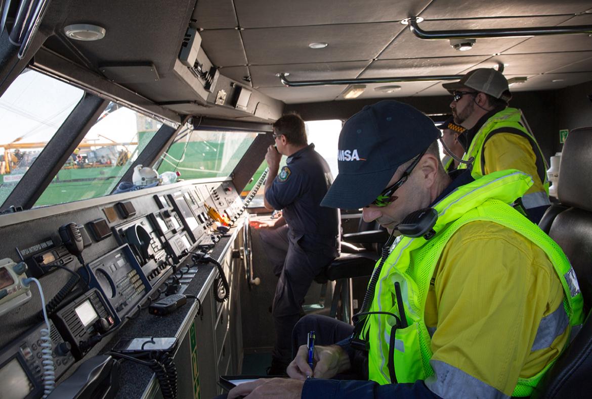 On board the command vessel