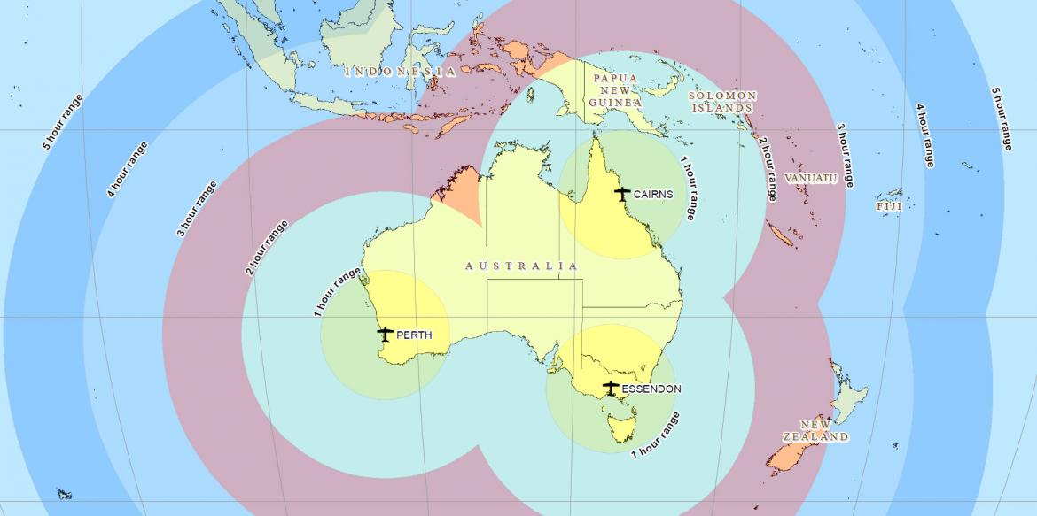 Map of base locations for the AMSA Challenger