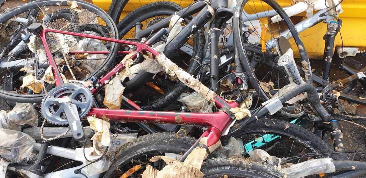 Crushed bikes