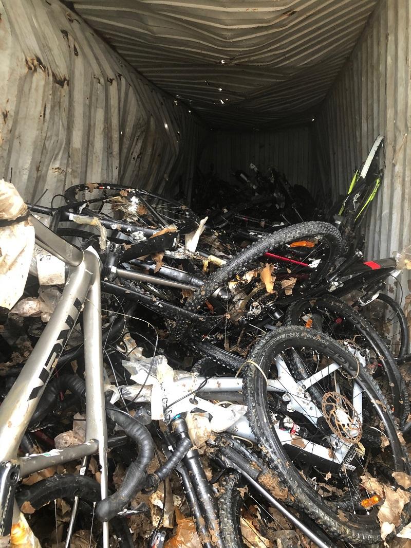 Bikes will be unpacked for waste processing