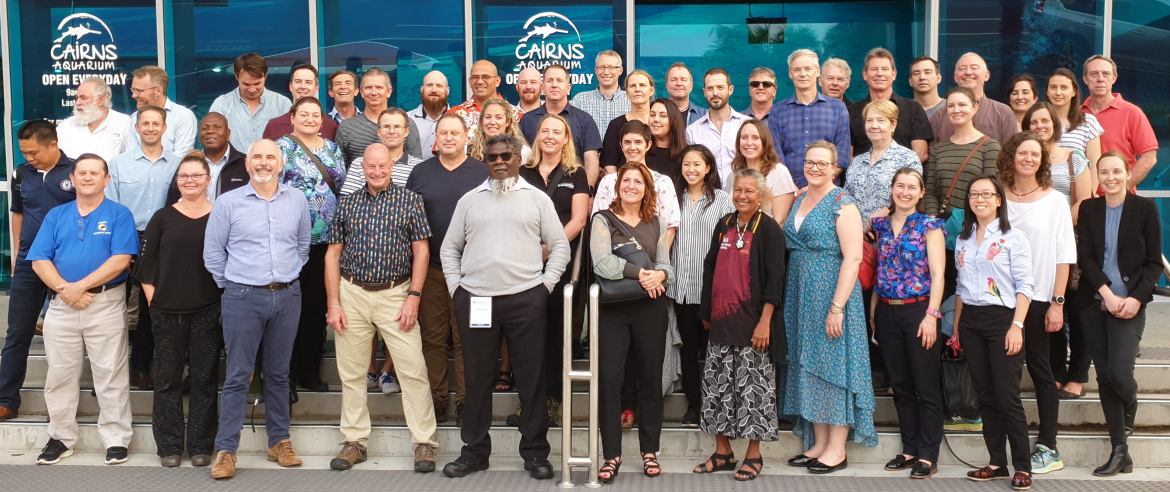 Environment, Science and Technical Network Workshop group in front of Cairns aquarium