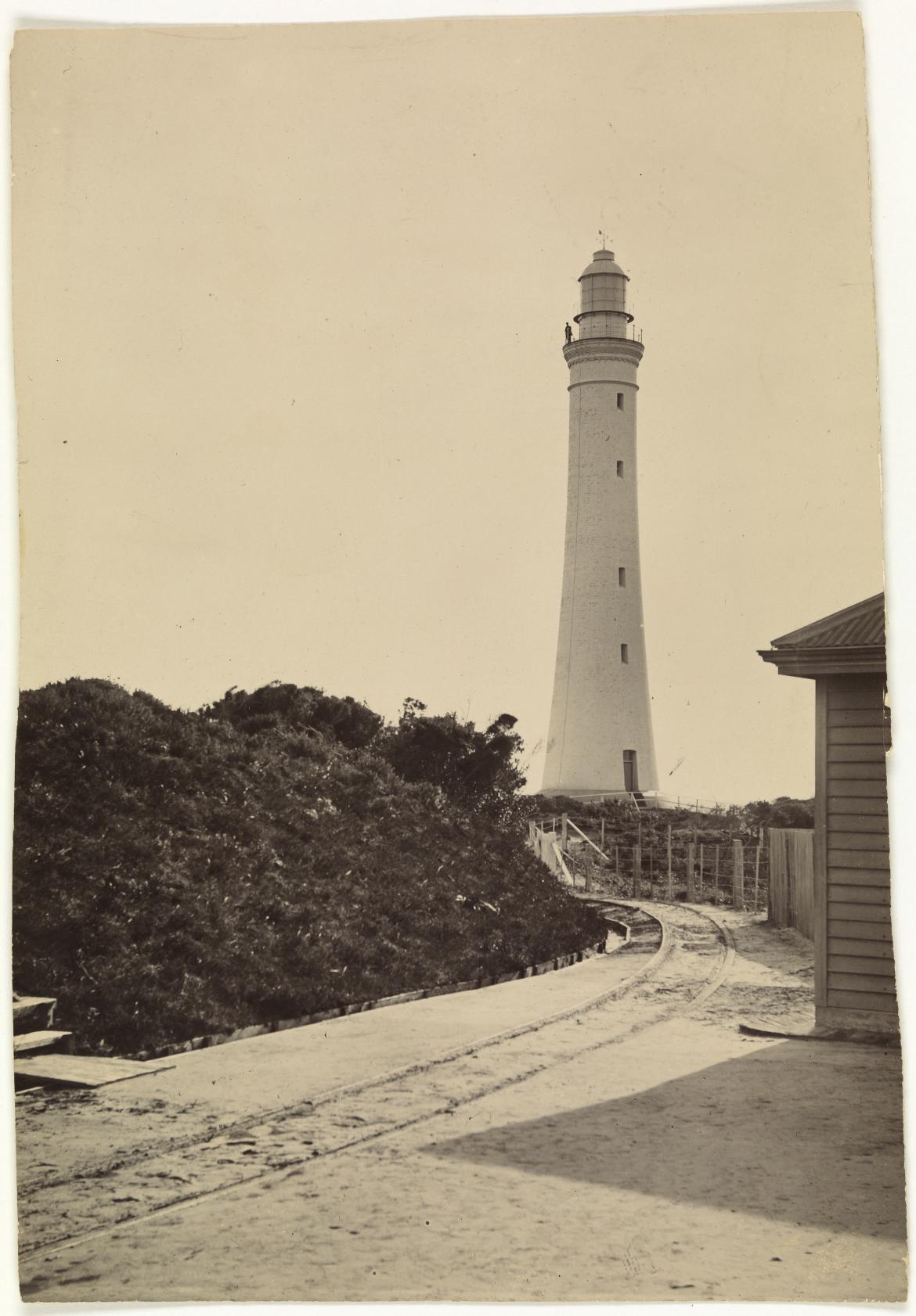 Figure 13. Sorell Light, Macquarie Harbour c. 1910 (Digitised item from: W.L. Crowther Library, Tasmanian Archive and Heritage Office)