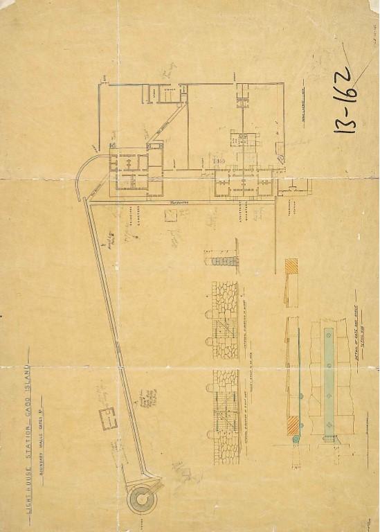 Figure 14.Lighthouse station – Gabo Island – Boundary Walls, Gates etc, 1884. NAA: A9568, 6/4/14 (© Commonwealth of Australia, National Archives of Australia)