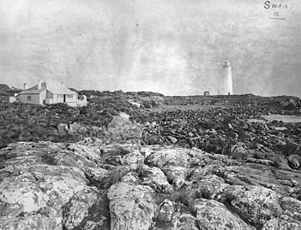 Figure 14. Swan Island Lighthouse and cottage, 1917. Image courtesy of the National Archives of Australia. NAA: A6247, B4/3 (© Commonwealth of Australia, National Archives of Australia)