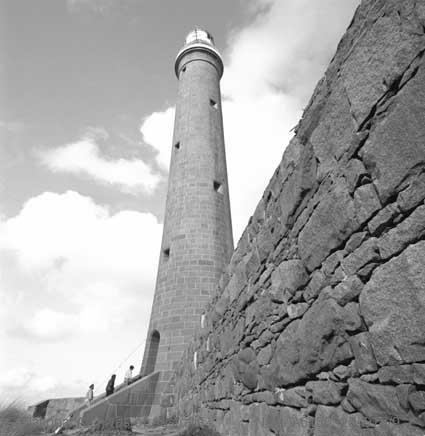 Figure 15. Photograph of Gabo Island Lighthouse and keepers, 1978. NAA: A6180, 25/7/78/9 (© Commonwealth of Australia, National Archives of Australia)