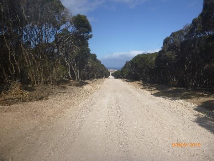 Figure 6. Unsealed road to Cape St Albans Lighthouse (© AMSA, 2019)