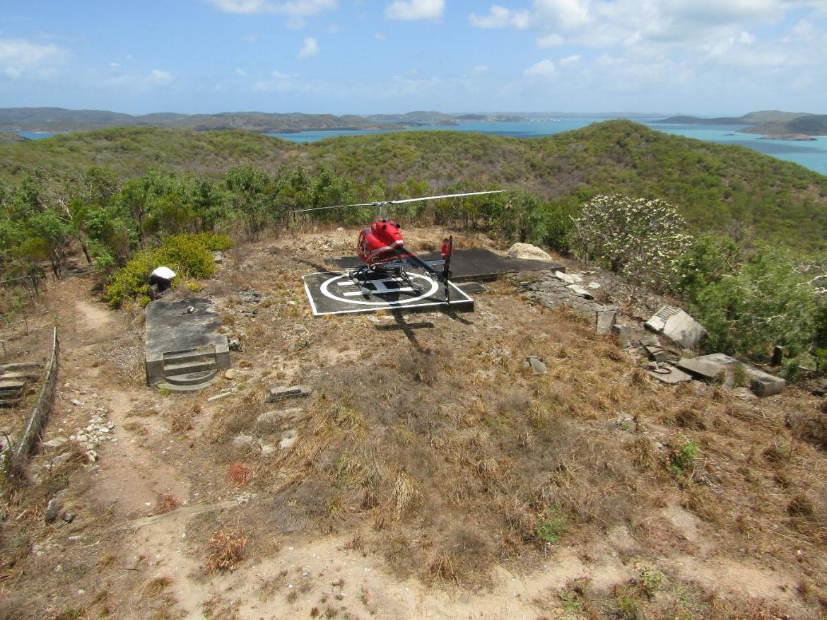 Figure 7. Helicopter access at Goods Island Lighthouse site (© AMSA, 2020)