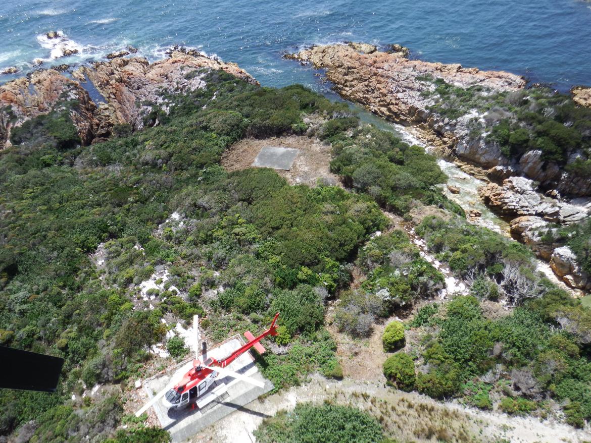 Figure 8. View of helipad from Cape Sorell Lighthouse (©AMSA, 2014)