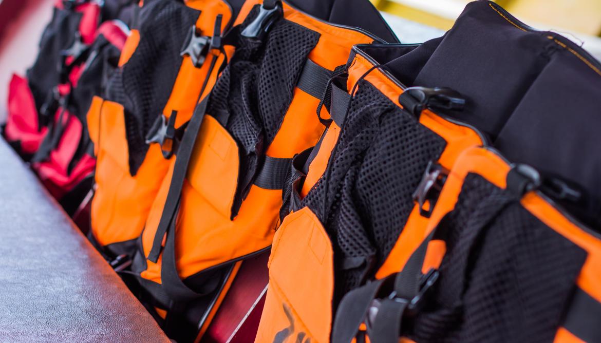 Image of lifejackets on boa