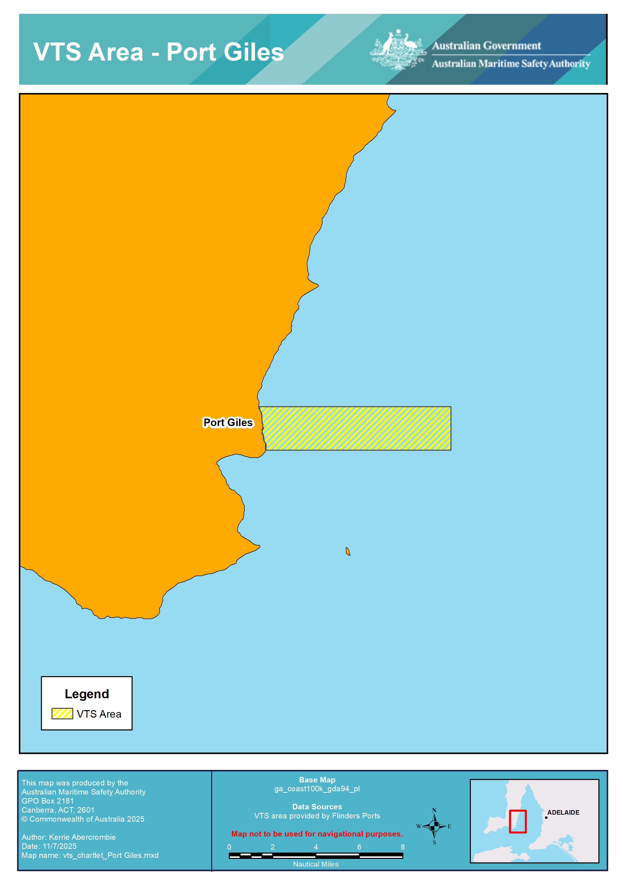 Port Giles VTS area chart