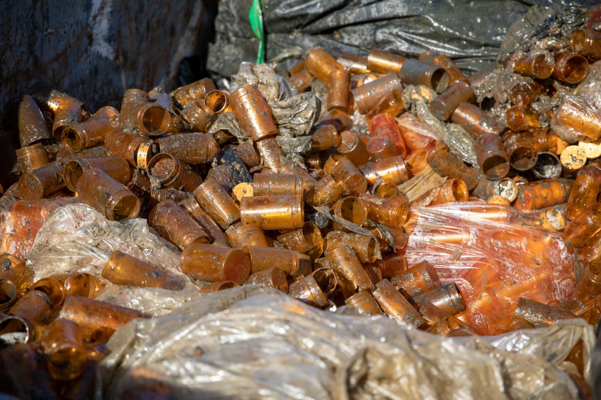 Waste processing of glass jars