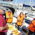 instructor talking on a yacht