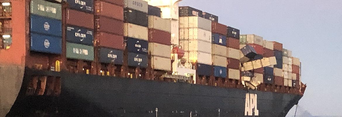 Big ship stacked with containers