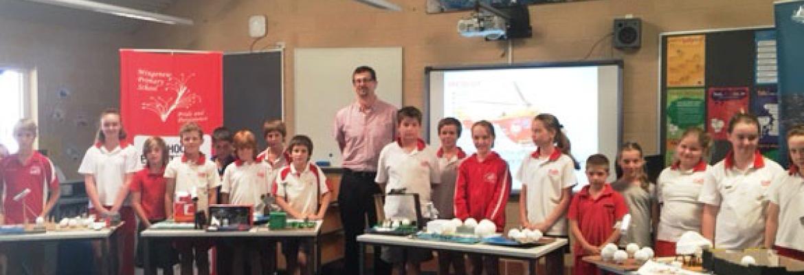 Grades 4, 5 and 6 of Mingenew Public School with their models