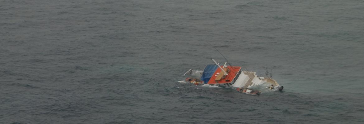 capsized boat