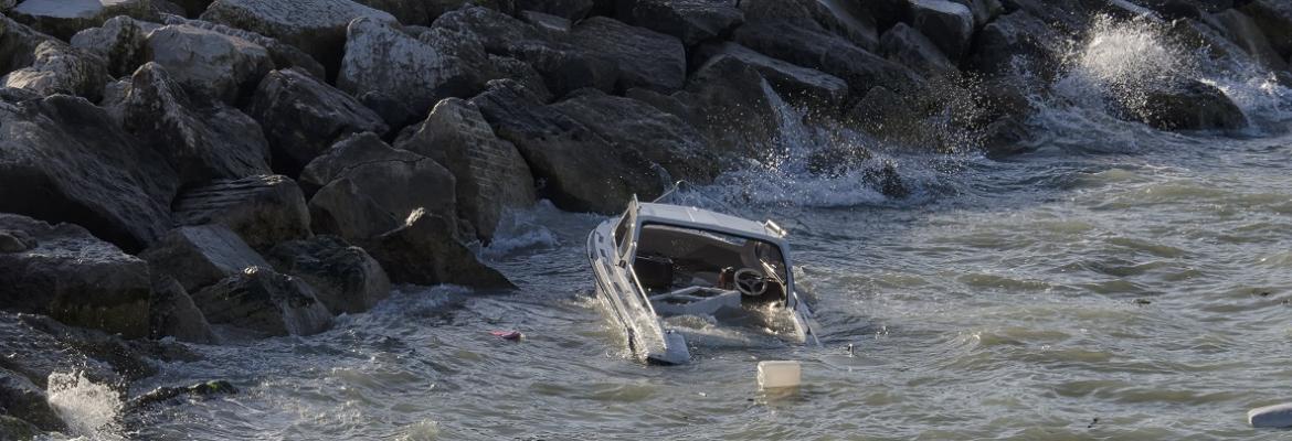 capsized boat