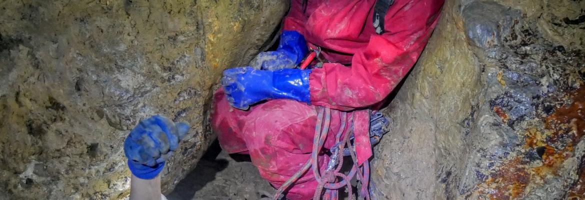 Paramedic winches injured woman out of the cave