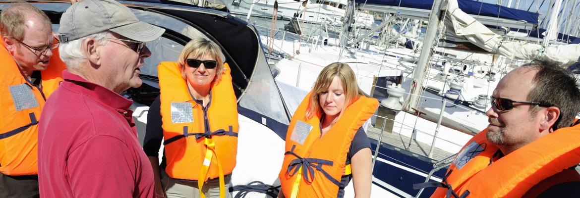 sailing instructor with students