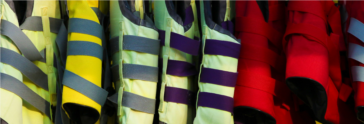 Lifejackets of different colours