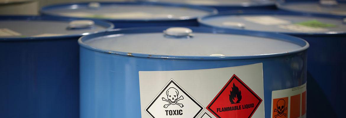 Barrels of toxic chemicals