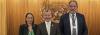 (From left) Outgoing Chair Ms Maryanne Adams (Marshall Islands), IMO Secretary General Mr Arsenio Dominguez, incoming Chair Mr David Anderson (Australia) 