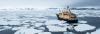 Ship in icy polar waters