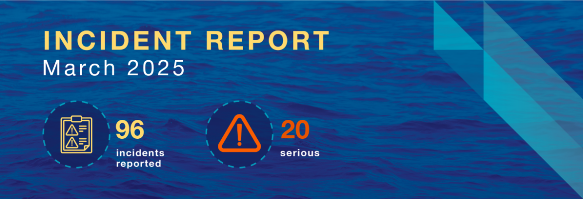 March incident report indicating 96 incidents reported including 20 serious incidents